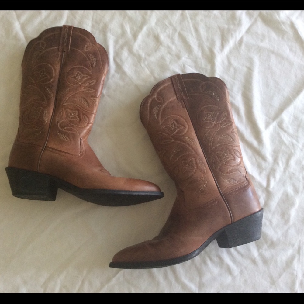 Ariat Brown Leather Western Heeled Boots